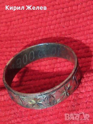 ПОРЪЧКОВА РЯДКА СРЕБЪРНА ХАЛКА РЪЧНО ОРНАМЕНТИРАНА и НАДПИСАНА ОТВЪТРЕ ОКСИДИРАНО 925 СРЕБРО 12778, снимка 18 - Пръстени - 30397067