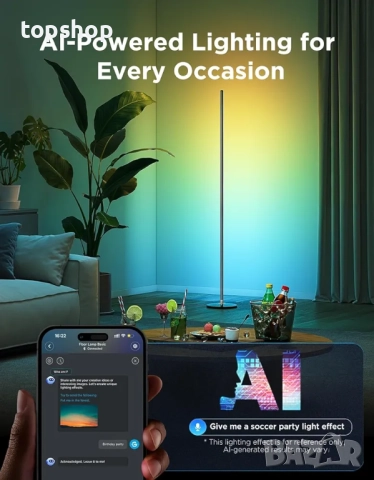 Чисто нова подова лампа Govee RGBIC Basic, LED ъглова лампа, работеща с Alexa, 1000 лумена ..., снимка 5 - Лед осветление - 51984484