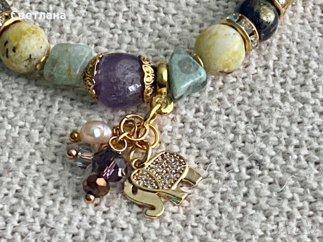 гривна от естествени камъни, снимка 2 - Гривни - 53212148