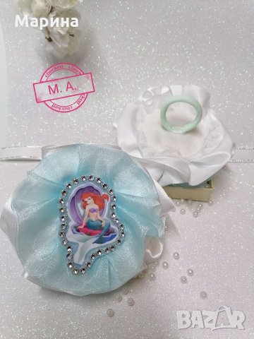 Ариел малката русалка. В нежно синьо и  бяло! , снимка 3 - Шноли, диадеми, ленти - 32375063