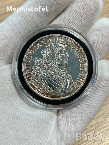 1 Талер 1707 г, Прусия - Modern Restrike, голяма монета, снимка 2 - Нумизматика и бонистика - 53522020