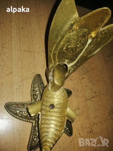 Продавам уникален месингов пепелник МУХА, снимка 5 - Декорация за дома - 43804361