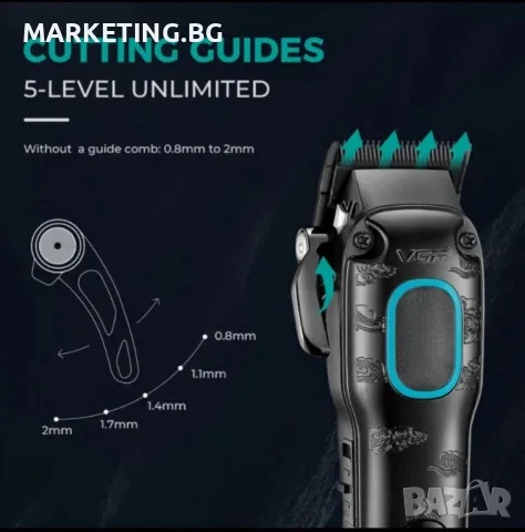 Професионална машинка за подстригване VGR V-016 – Метален корпус, BLDC мотор, снимка 3 - Машинки за подстригване - 50399697