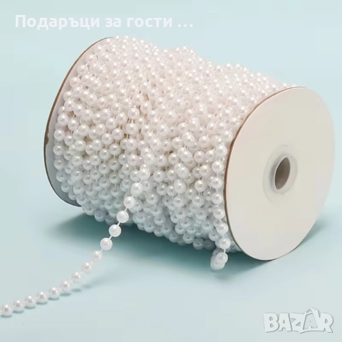 Ролка Елегантни бели - 4 мм и 6 мм перли 