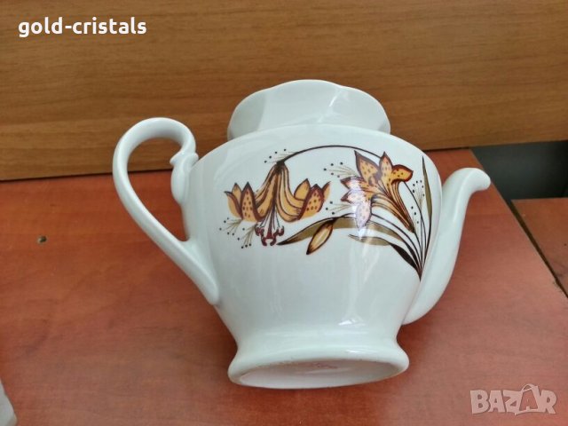 руски  порцелан чайник  захарница латиера , снимка 12 - Антикварни и старинни предмети - 27021724
