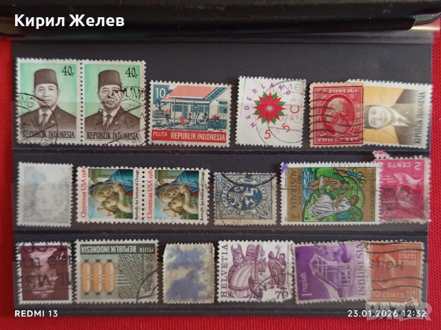 Стари пощенски марки от цял свят смесени ИНДОНЕЗИЯ, АМЕРИКА, АВСТРАЛИЯ за КОЛЕКЦИЯ 51940
