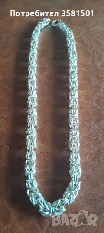 143/Сребърен Синджир Кралска Плетка-115грама.🇧🇬, снимка 2 - Колиета, медальони, синджири - 49510424