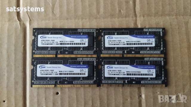 SO-DIMM Memory Module Team Group Elite Kit 4x4GB,DDR3 1600MHz(PC3-12800U) CL11 1.5V