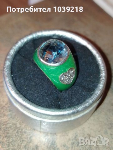 Масивен сребърен пръстен с аквамарин, снимка 3 - Пръстени - 43597275