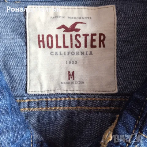 BLACK FRIDAY! HOLLISTER оригинална дънкова риза Холистър М размер denim shirt, снимка 4 - Ризи - 48122831