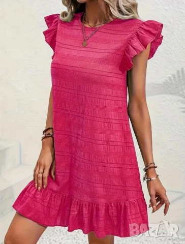 Лятна къса рокля в цикламен цвят, снимка 1