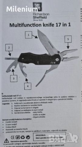 Многофункционален тактически нож Richardson Sheffield 17-в-1, мултитул, снимка 3 - Ножове - 53228483