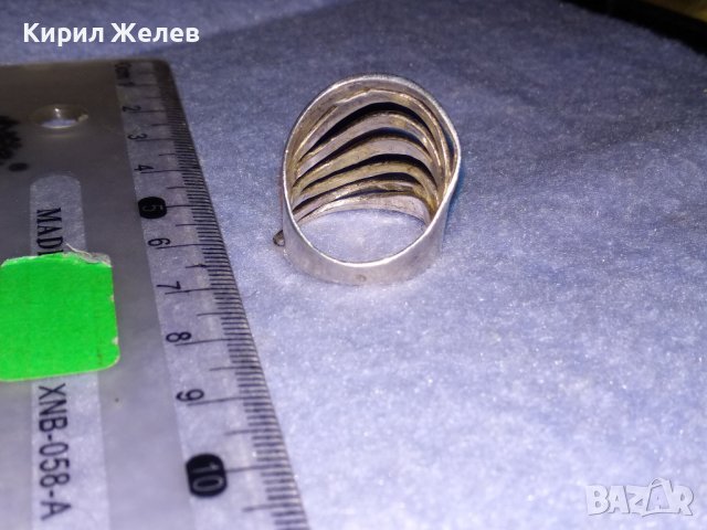 ЕФЕКТЕН АЖУРЕН МОДЕН СРЕБЪРЕН АРТ ПРЪСТЕН СРЕБРО 925 МАЙСТОРСКИ 36120, снимка 9 - Пръстени - 39471387