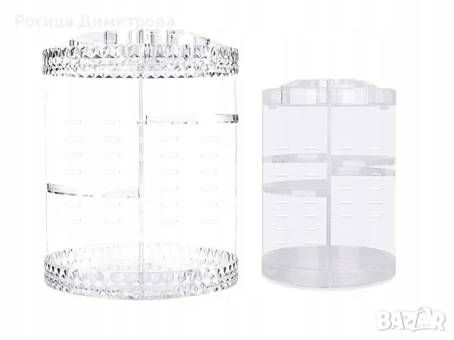 Прозрачен органайзер за козметика, грим, въртящ се на 360 градуса, снимка 4 - Други - 47864908