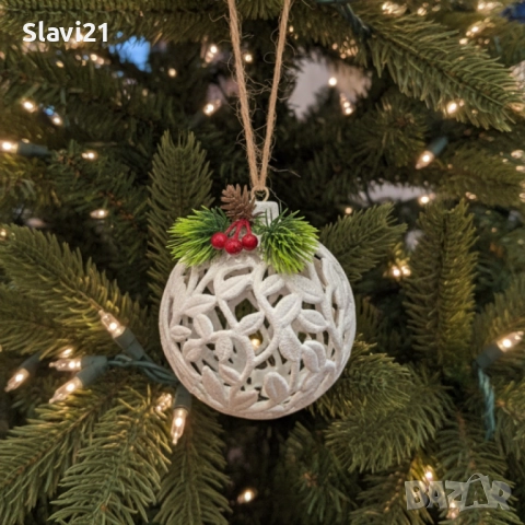 Коледни играчки за елха Winter White Elegance, снимка 4 - Декорация за дома - 52045216