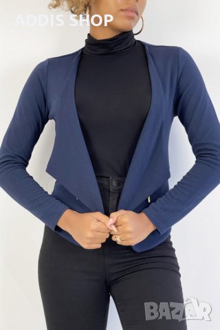 Дамско сако (блейзър) с ревер и джобове с цип, 3цвята - 024, снимка 4 - Сака - 43597392
