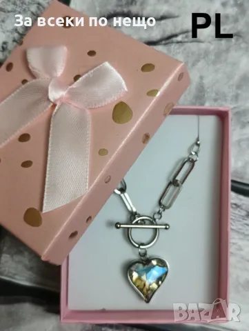 Масивно колие от неръждаема стомана с голям циркони сърце + подаръчна кутия Код P130, снимка 6 - Колиета, медальони, синджири - 49335724