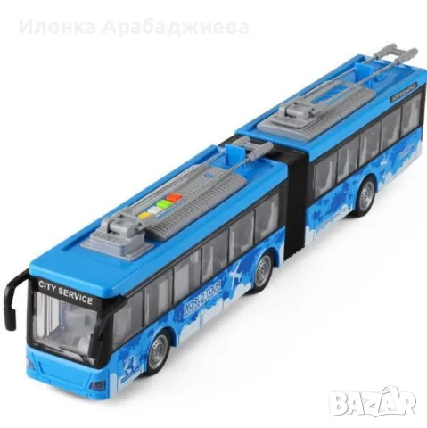 Фрикционен тролейбус с отварящи се врати, звуци и светлини, снимка 2 - Други - 47883652