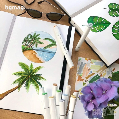 Ohuhu скицник 175x165mm,60 страници/30 листа-200g/m²-Твърди корици-Блок за рисуване, снимка 5 - Ученически пособия, канцеларски материали - 52187215