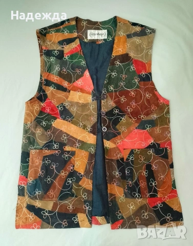 Кожен елек с декоративен шев