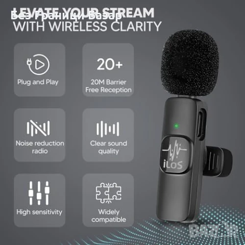 Нов Мини безжичен микрофон за влог, TikTok, Zoom, YouTube, 8 часа, снимка 2 - Микрофони - 51208304
