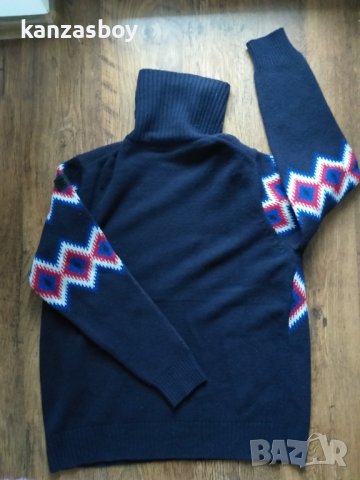 g-star javdi diamond jacquard turtle knit - страхотен мъжки пуловер ЛАМСКА ВЪЛНА, снимка 11 - Пуловери - 39545647