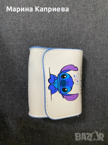 Мини тематично портмоне / чантичка с дълга дръжка на Стич