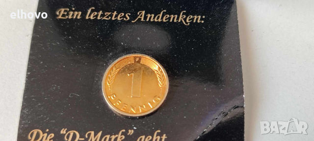 1 pfennig, златно покритие