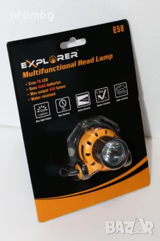 челник EXPLORER E58, 450 лумена, Германия, снимка 2 - Къмпинг осветление - 49333760