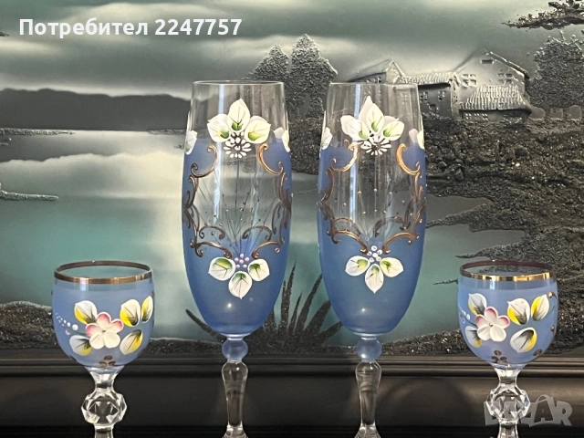 Бохемски кристал, снимка 2 - Антикварни и старинни предмети - 52253175