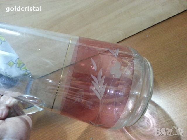 Ретро стъклена кана , снимка 3 - Антикварни и старинни предмети - 44928886