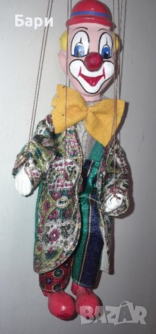 Марионетка Шмидер- Клоун от истинско дърво, ръчна изработка 3, снимка 3 - Антикварни и старинни предмети - 43820834