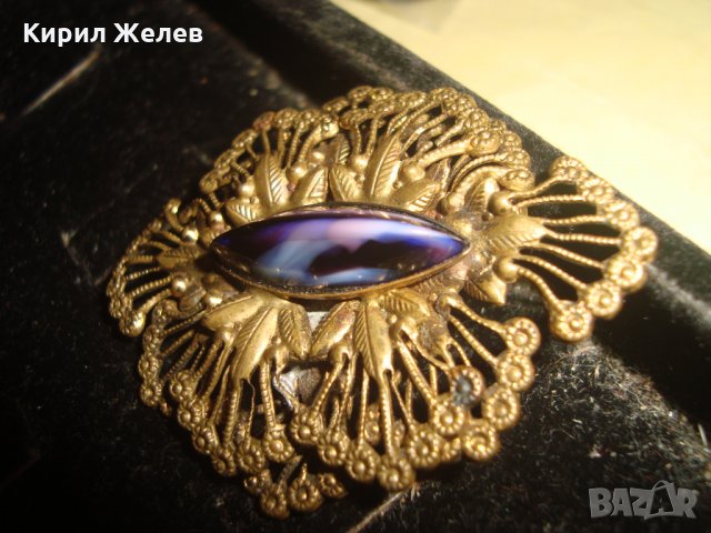 СТАРИННА БРОНЗОВА СКЪПОЦЕННА БРОШКА с МУРАНО СКЪПОЦЕННО ВЕНЕЦИАНСКО СТЪКЛО АРТ ДЕКО 22323, снимка 13 - Антикварни и старинни предмети - 33135753