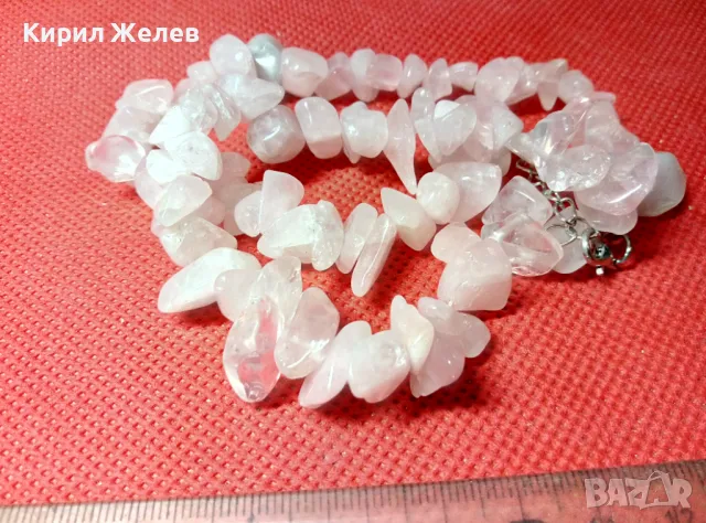 ВИНТИДЖ АРТ КОЛИЕ от НАТУРАЛНИ КАМЪЧЕТА МЛЕЧЕН КВАРЦ ПЛАНИНСКИ КРИСТАЛ 47346, снимка 2 - Колиета, медальони, синджири - 47283308