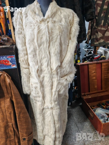 Дълго дамско палто естествен косъм , снимка 2 - Палта, манта - 53166415