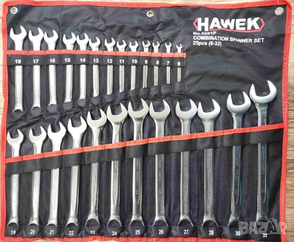 Звездогаечни ключове комплект - 25 броя от 6-32 мм