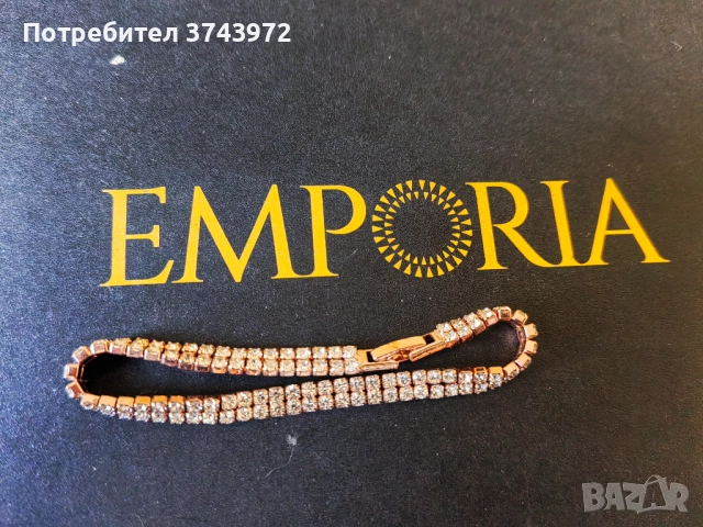 Emporia - комплект с позлата розово злато и бели камъчета, снимка 2 - Бижутерийни комплекти - 52943725