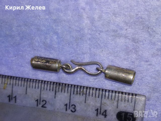 Стара СРЕБЪРНА ЗАКОПЧАЛКА За КОЖЕНО или СИЛИКОНОВО ШНУРЧЕ КОЛИЕ - СРЕБРО 925 ПРОБА 28469, снимка 6 - Колиета, медальони, синджири - 43318202