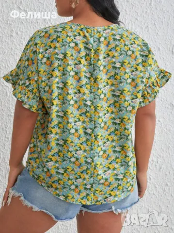 Супер Сладка Блузка на Жълти Цветчета / Розички , снимка 5 - Тениски - 50207338