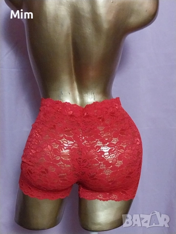 М Червени дантелени панталонки/ боксер/, снимка 2 - Бельо - 52933725
