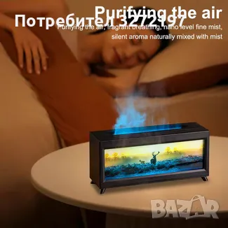 2025 3в1 Лампа,Ароматизатор и Овлажнител-Картина Елен,дист.управление, снимка 3 - Настолни лампи - 49078021