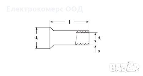 Кабелни накрайници (обувки) без изолация, по 100бр., снимка 3 - Аксесоари и консумативи - 28346561