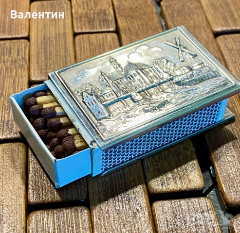 #1002# Държач за кибритена кутийка. Винтидж. Посребрен. От Холандия., снимка 2 - Други - 50474812