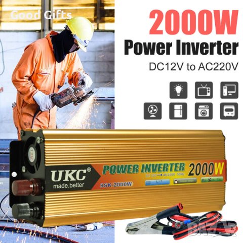 Инвертор на напрежение, UKC, 12V / 24V 220V, мощност 2000W, снимка 4 - Друга електроника - 42990337