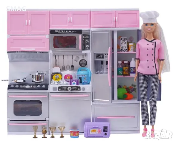 Кухненски комплект със звуци, светлини и кукла готвач S_1206316