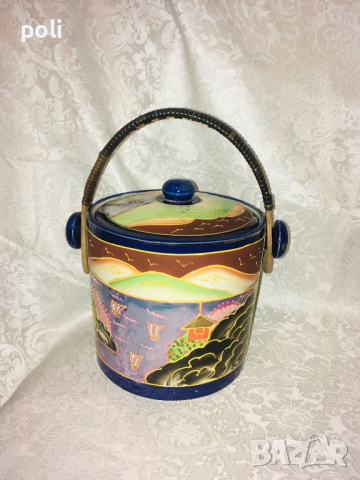 ръчно рисуван японски порцеланов буркан / кутия , снимка 4 - Аксесоари за кухня - 36471948