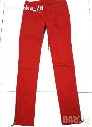 Дамски червени дънки yves saint laurent - размер 27-28 - С, снимка 3 - Панталони - 26843880