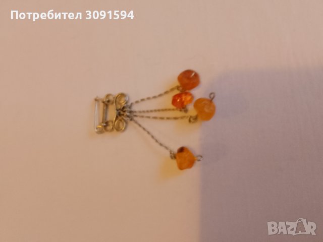 Стара Руска брошка със кихлибар, снимка 5 - Антикварни и старинни предмети - 40780543