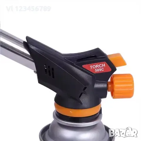 Газова горелка QM 509 C с пиезо запалване комплект с флакон, снимка 3 - Други инструменти - 49747754