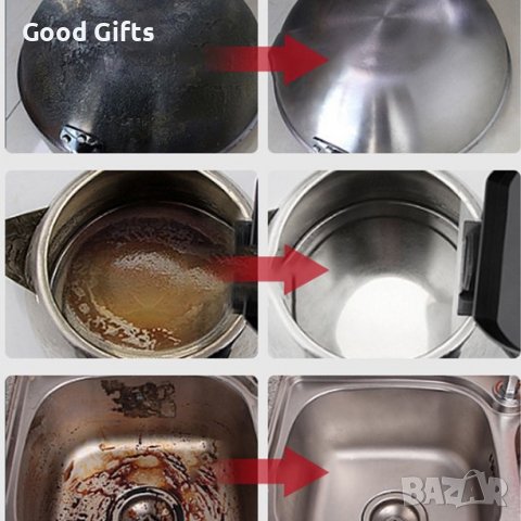 Мощен и ефективен препарат за почистване на метални съдове ,мивки и други метални кухненски съдове , снимка 7 - Препарати за почистване - 38174026